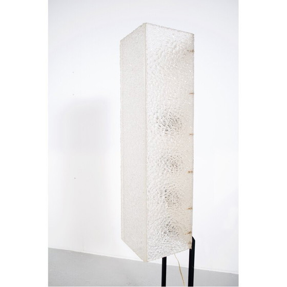 Image 1 of Vintage floor lamp in black lacquered steel and mahogany, 1960