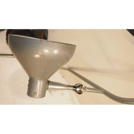 Image 1 of Vintage chrome and metal double adjustable desk lamp, 1950