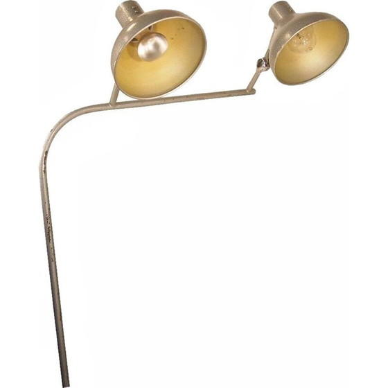Image 1 of Vintage chrome and metal double adjustable desk lamp, 1950