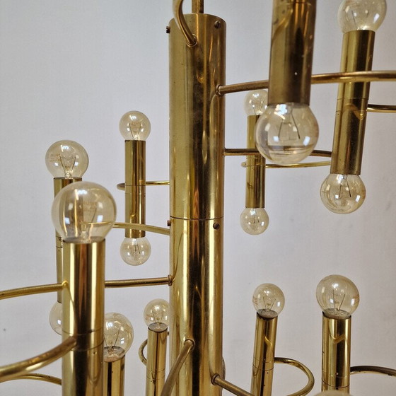 Image 1 of Vintage brass chandeliers by Gaetano Sciolari, Italy 1970