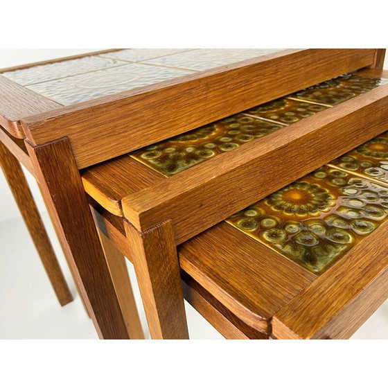 Image 1 of Set of 3 vintage Danish oak tables, 1960s