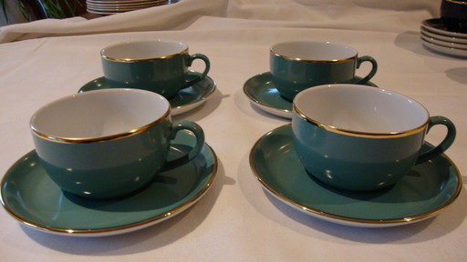 4X Mitterteich Cappuccino Cups And Saucers