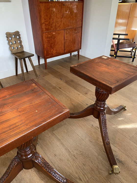 Image 1 of Tavolo da pranzo ovale vintage in legno massello di mogano