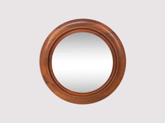 Image 1 of Danish teak round mirror