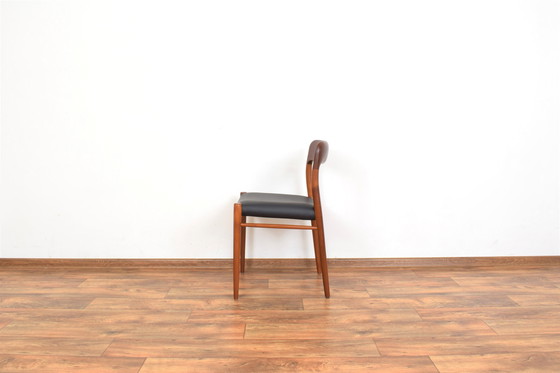 Image 1 of Mid-Century Danish Teak & Leather Dining Chairs Model 75 By N. O. Møller For J.L. Møller, 1960S, Set Of 4