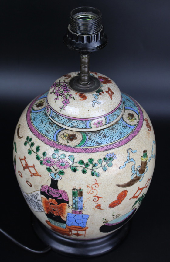 Image 1 of Antique Chinese porcelain Famille rose table lamp