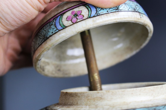 Image 1 of Antique Chinese porcelain Famille rose table lamp