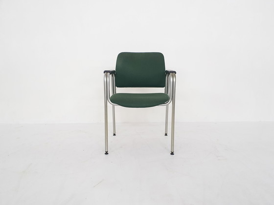 Image 1 of CAR katwijk, fauteuil tubulaire en tissu vert, Pays-Bas, années 1960