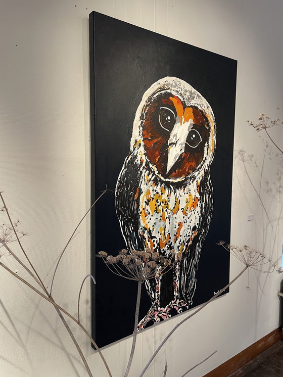 Image 1 of Pintura Retrato de una Lechuza Común