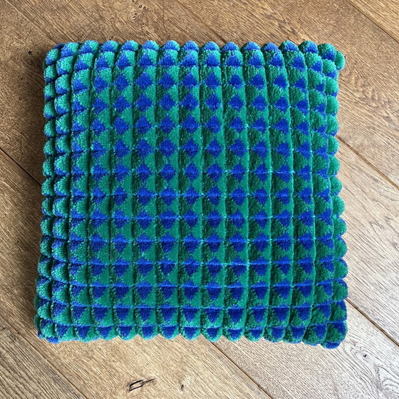 Image 1 of Cushion Vintage 70s Turquoise Blue