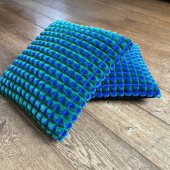 Image 1 of Cushion Vintage 70s Turquoise Blue