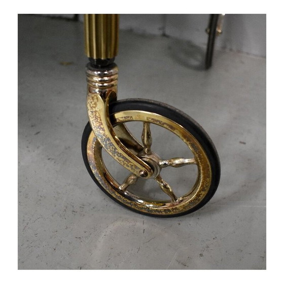 Image 1 of Vintage brass and smoked glass cart, 1970