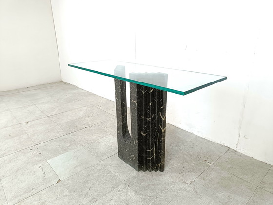 Image 1 of Cattelan Italy black marble console table