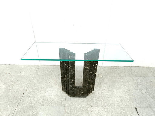 Cattelan Italy black marble console table