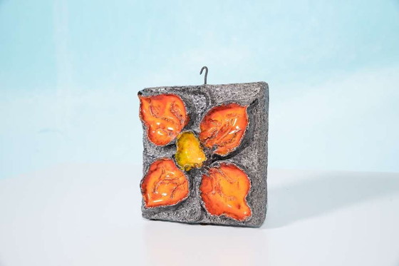 Image 1 of Space age fat lava wall tile Jan van Erp, 70s ceramic plate