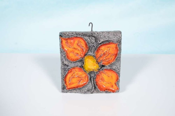 Image 1 of Space age fat lava wall tile Jan van Erp, 70s ceramic plate