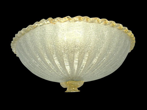 Large Ceiling Light, Flush Mount, Art Deco, Mid Century Modern, Murano Glass Art, Barovier I Toso, Hollywood Regency, Unique