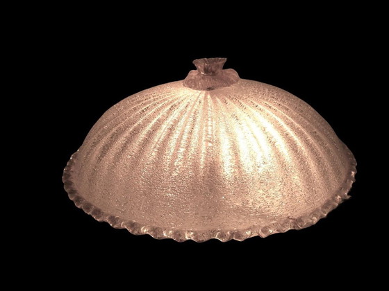 Image 1 of Large Ceiling Light, Flush Mount, Art Deco, Mid Century Modern, Murano Glass Art, Barovier I Toso, Hollywood Regency, Unique