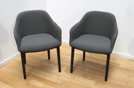 Image 1 of Pair Of Softshell Armchairs, Vitra