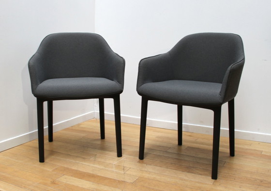 Image 1 of Pair Of Softshell Armchairs, Vitra