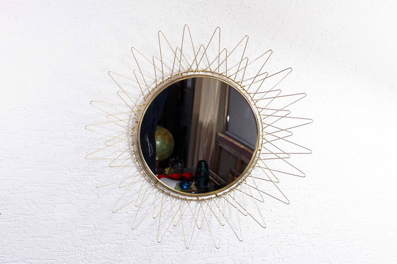 Image 1 of Sun Mirror, Modulable Golden Metal Frame 1970