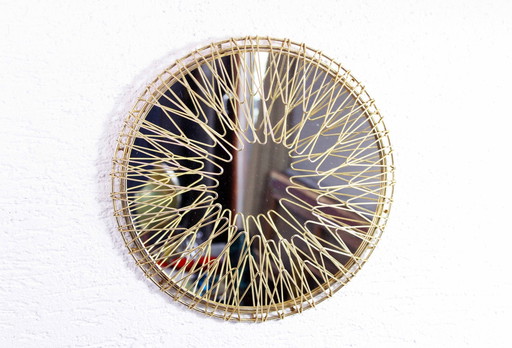 Sun Mirror, Modulable Golden Metal Frame 1970