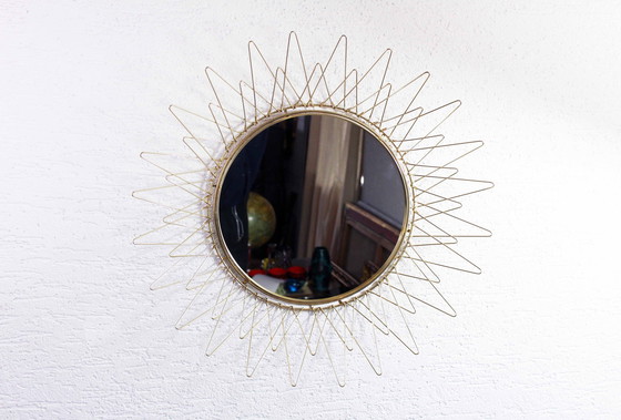 Image 1 of Sun Mirror, Modulable Golden Metal Frame 1970