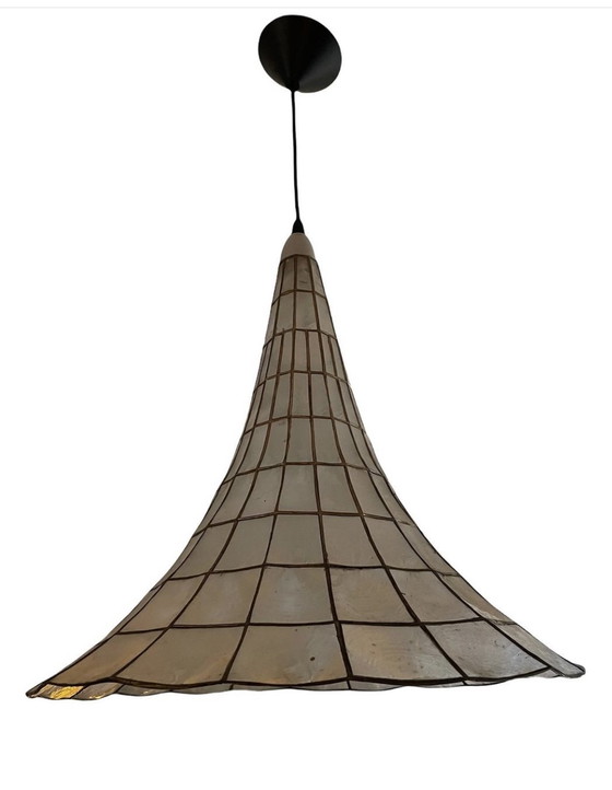 Image 1 of Capiz " trumpet " shell pendant lamp