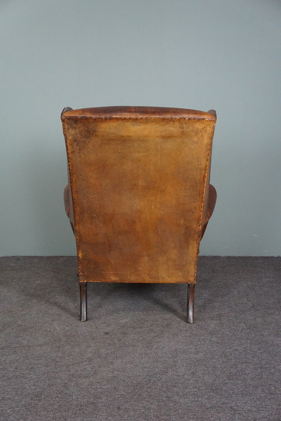 Image 1 of Wingback wingback armchair sheep leather