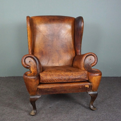 Wingback wingback armchair sheep leather