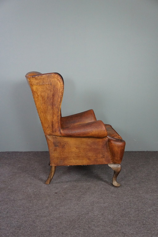 Wingback wingback armchair sheep leather