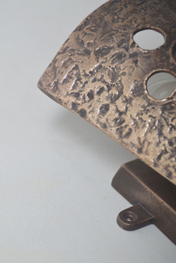 Image 1 of Set di lampade da parete brutaliste in bronzo, anni '60
