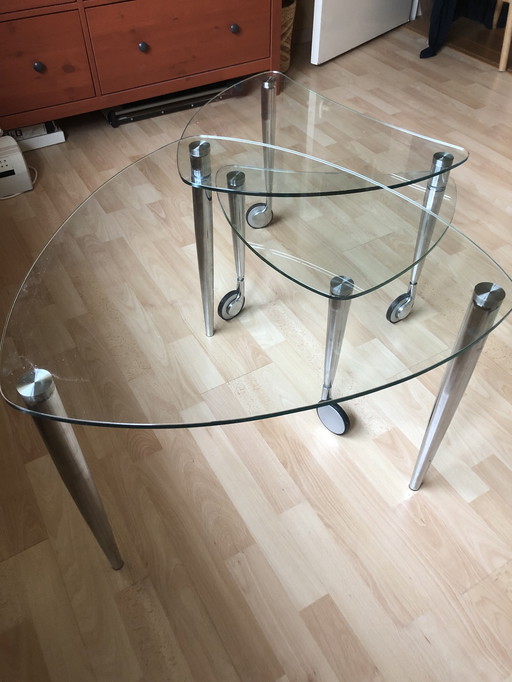 Modern glass coffee table