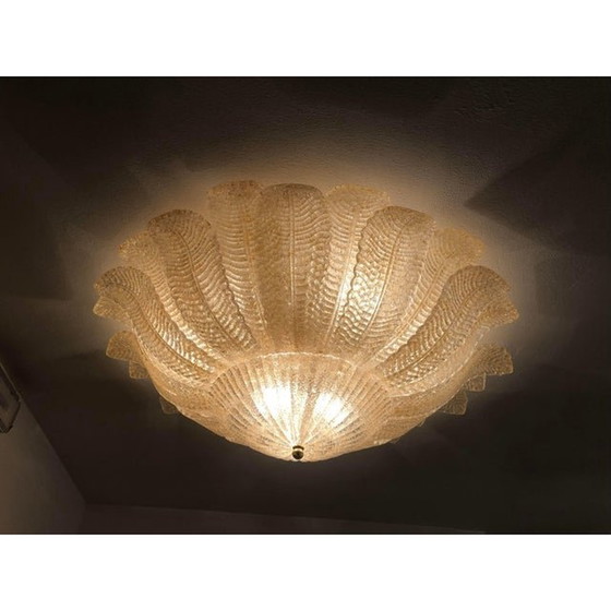 Image 1 of Murano Glass Sputnik Chandelier Flush Mount Mazzega Style