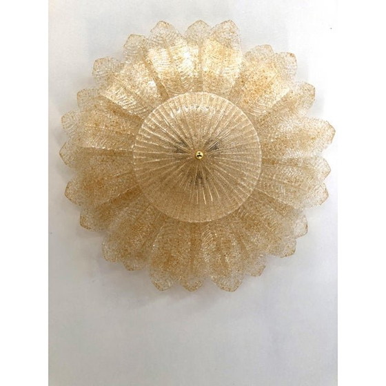 Image 1 of Murano Glass Sputnik Chandelier Flush Mount Mazzega Style