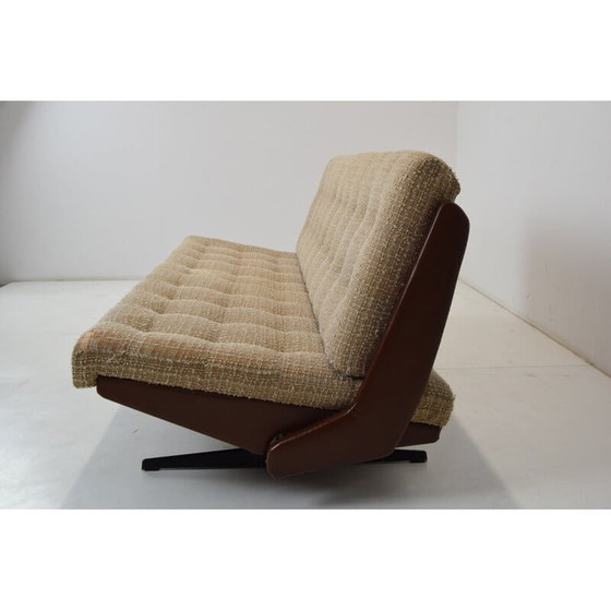 Image 1 of Vintage folding sofa bed in fabric and metal, Czechoslovakia 1970
