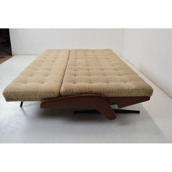Image 1 of Vintage folding sofa bed in fabric and metal, Czechoslovakia 1970