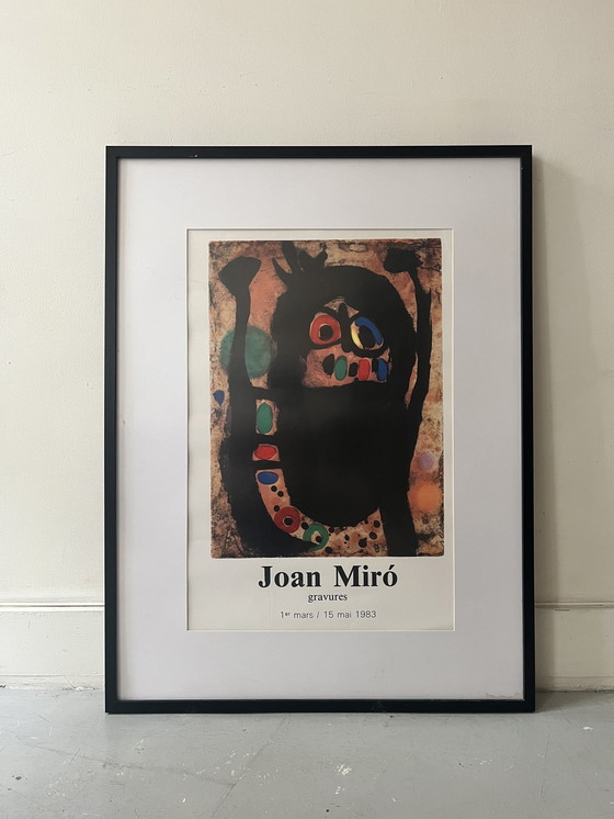 Image 1 of Original Lithographed Exhibition Poster By Joan Miro, Paris 1983