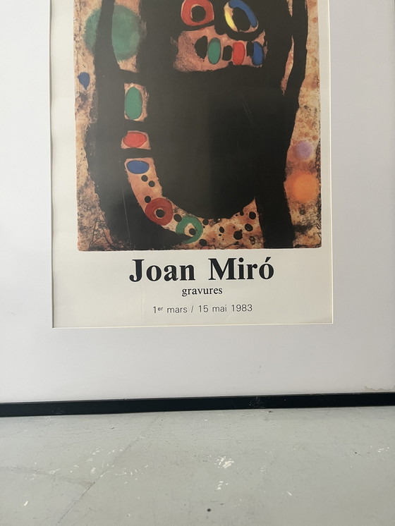 Image 1 of Original Lithographed Exhibition Poster By Joan Miro, Paris 1983