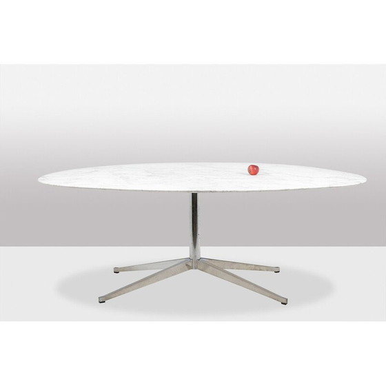 Image 1 of Vintage table in marble and chromed metal by Florence Knoll for Knoll, 1970