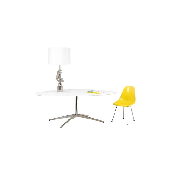 Image 1 of Vintage table in marble and chromed metal by Florence Knoll for Knoll, 1970