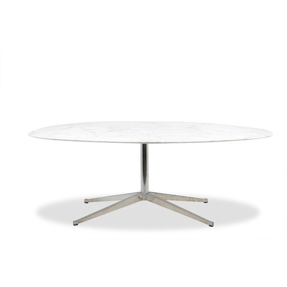 Image 1 of Vintage table in marble and chromed metal by Florence Knoll for Knoll, 1970