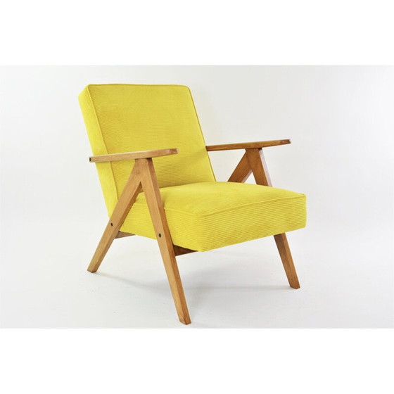 Image 1 of Poltrona Kompas vintage in velluto a coste giallo, 1970