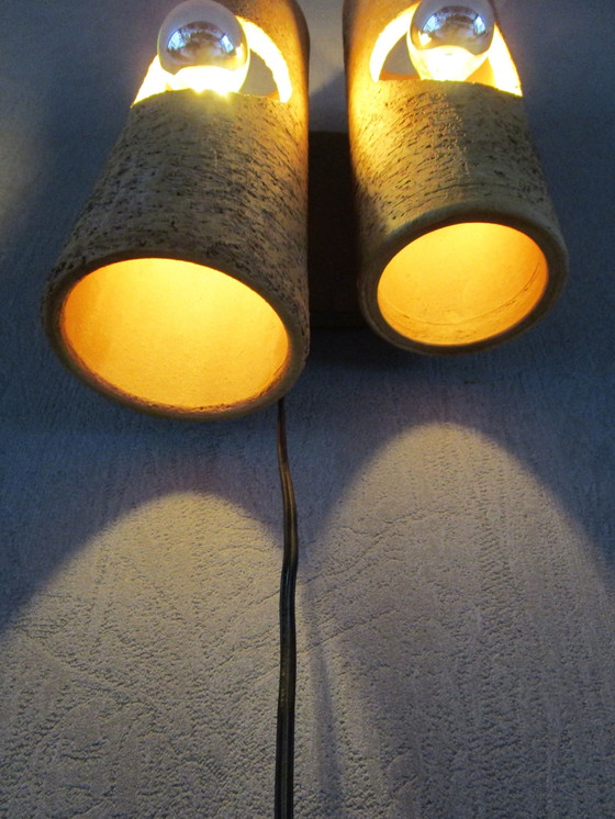 Image 1 of Lampada da parete in ceramica Japandi anni '70