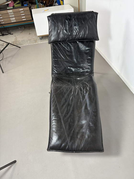 Image 1 of Ikea Bjorklund Black Leather Armchair 1980s