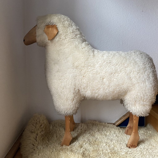 Xl Vintage Schaf Hanns Peter Krafft Hocker 