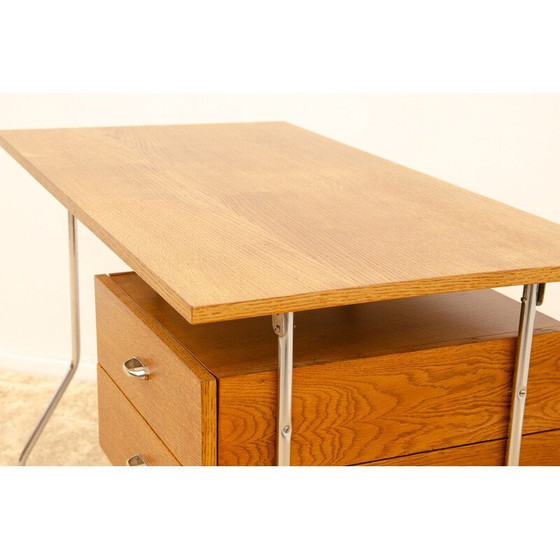 Image 1 of Vintage chrome and wood desk for Kovona, Czechoslovakia 1950