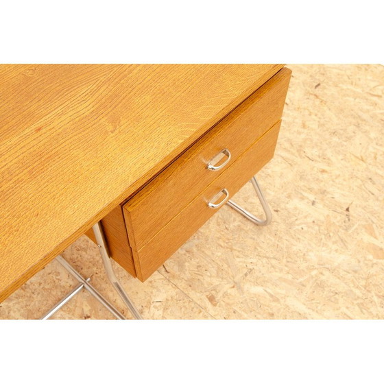 Image 1 of Vintage chrome and wood desk for Kovona, Czechoslovakia 1950