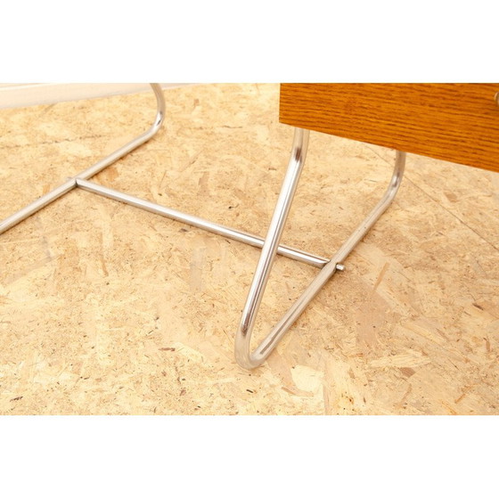 Image 1 of Vintage chrome and wood desk for Kovona, Czechoslovakia 1950