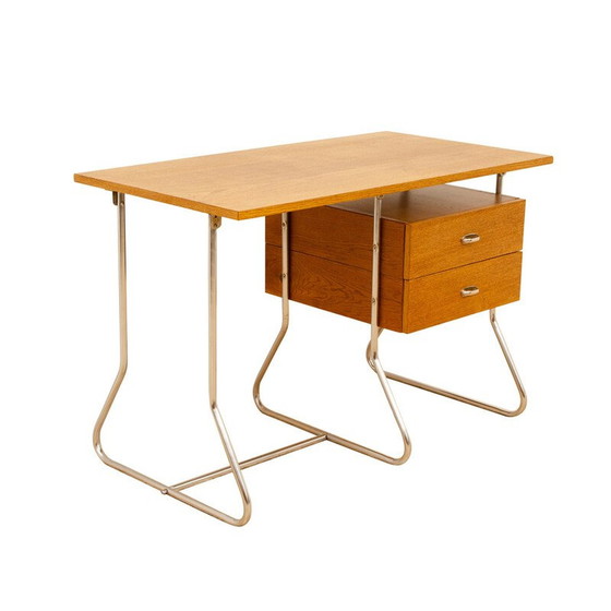 Image 1 of Vintage chrome and wood desk for Kovona, Czechoslovakia 1950